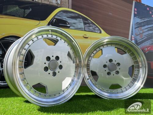 Ratlankis R18x9  5X112  ET  30  66.6  B5852  Silver+Polished Lip (SP)  For MER  (P)  (HYBRID FORGED MONOBLOCK Style)