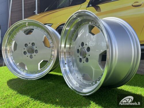 Ratlankis R18x9  5X112  ET  30  66.6  B5852  Silver+Polished Lip (SP)  For MER  (P)  (HYBRID FORGED MONOBLOCK Style)