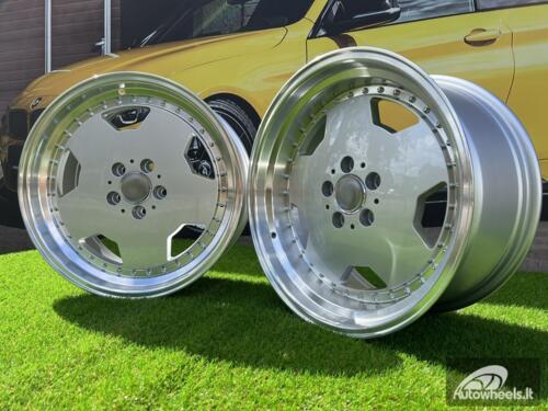 Ratlankis R18x9  5X112  ET  30  66.6  B5852  Silver+Polished Lip (SP)  For MER  (P)  (HYBRID FORGED MONOBLOCK Style)