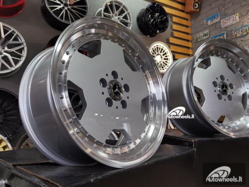 Ratlankis R18x9  5X112  ET  30  66.6  B5852  Silver+Polished Lip (SP)  For MER  (P)  (MONOBLOCK Style Rear+Front)