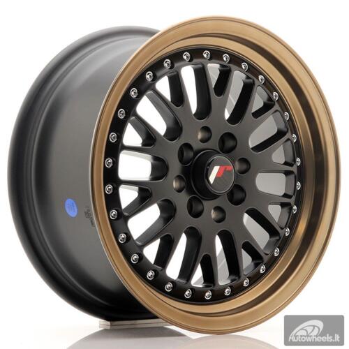 JR Wheels JR10 15x7 ET30 4x100/108 Matt Black w/Bronze Lip