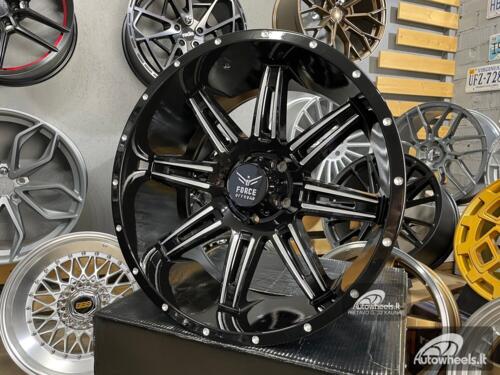 Ratlankis 4x4 Horus Silverado Pacifica Off road style 20X10J 5X127 ET-12 78.1 Black milled spokes