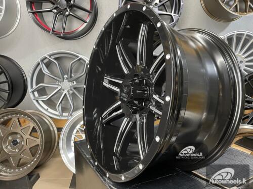 Ratlankis 4x4 Horus Silverado Pacifica Off road style 20X10J 5X127 ET-12 78.1 Black milled spokes