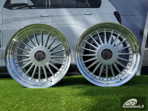 Ratlankis Alpina style with lip 18X10J 4X100/4X108 ET15 73.1 Silver with polished lip for BMW E30