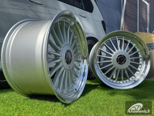 Ratlankis Alpina style with lip 18X10J 4X100/4X108 ET15 73.1 Silver with polished lip for BMW E30