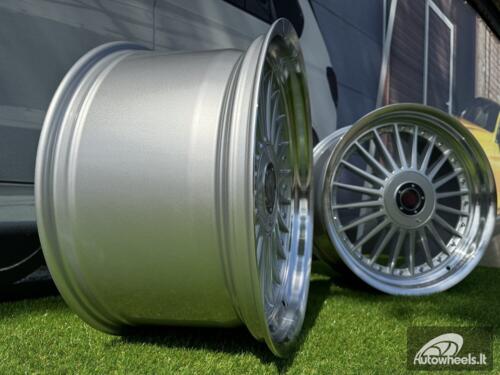 Ratlankis Alpina style with lip 18X10J 4X100/4X108 ET15 73.1 Silver with polished lip for BMW E30
