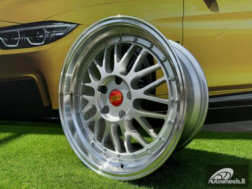 Ratlankis R18x8  5X120  ET  20  74.1  A1025  Silver Shining+Polished Lip (SSPL)  For RACIN  (P)  (Rear+Front Style BBS)