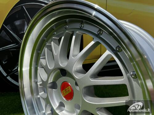 Ratlankis R18x8  5X120  ET  20  74.1  A1025  Silver Shining+Polished Lip (SSPL)  For RACIN  (P)  (Rear+Front Style BBS)