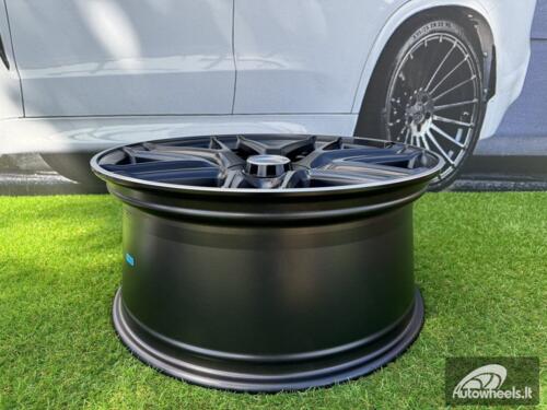 Ratlankis R21x9.5  5X112  ET  22  66.6  B5318  Black Half Matt+Polished Lip (BLHMPL)  For MER  (K2)  (Rear+Front)