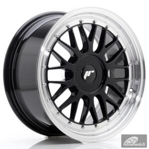 JR Wheels JR23 17x8 ET20-45 BLANK Gloss Black w/Machined Lip