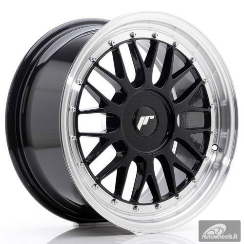 JR Wheels JR23 17x8 ET20-45 BLANK Gloss Black w/Machined Lip