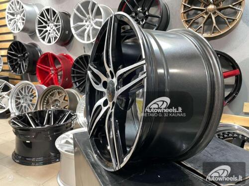 Ratlankis 228 AMG Double 5 Spoke E Class style 18X8J 5X112 ET43 66.6 Black diamond