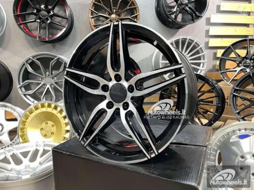 Ratlankis 228 AMG Double 5 Spoke E Class style 18X8J 5X112 ET43 66.6 Black diamond