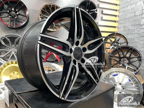 Ratlankis 228 AMG Double 5 Spoke E Class style 18X8J 5X112 ET43 66.6 Black diamond