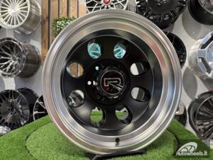 Ratlankis Meller 4x4 Off Road Land Cruiser style R16X10J 6X139.7 ET-48 110.1 Black half matt with polished lip
