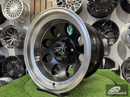 Ratlankis Meller 4x4 Off Road Land Cruiser style R16X10J 6X139.7 ET-48 110.1 Black half matt with polished lip