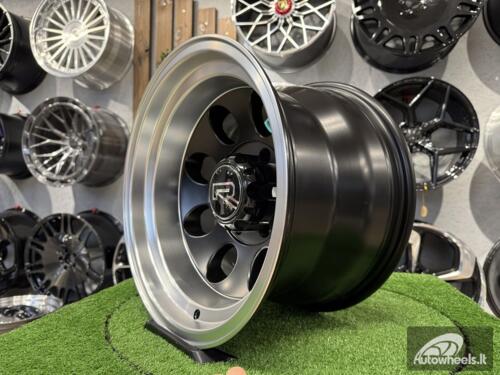 Ratlankis Meller 4x4 Off Road Land Cruiser style R16X10J 6X139.7 ET-48 110.1 Black half matt with polished lip