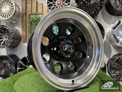 Ratlankis Meller 4x4 Off Road Land Cruiser style R16X10J 6X139.7 ET-48 110.1 Black half matt with polished lip