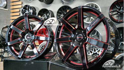 Ratlankis Black Racing Luxury Hanes 20X8.5J 5X114.3 ET38 73.1 Gloss black with red line