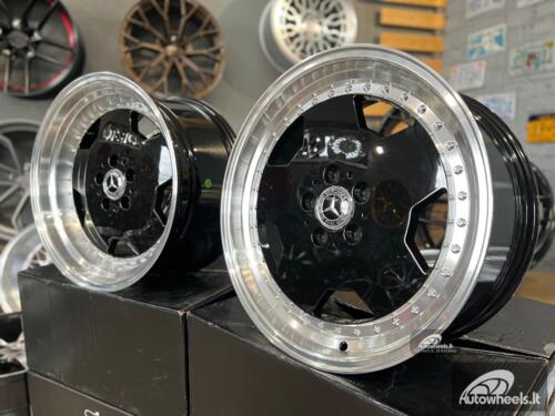 Ratlankis Mercedes-Benz AMG Monoblock Aero 3 Performa 18X8J 5X112 ET35 66.6 Black with polished lip