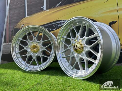 Ratlankis Haxer HX025 R18X9J 5X112/120 ET35 72.6 Silver polished with gold rivets