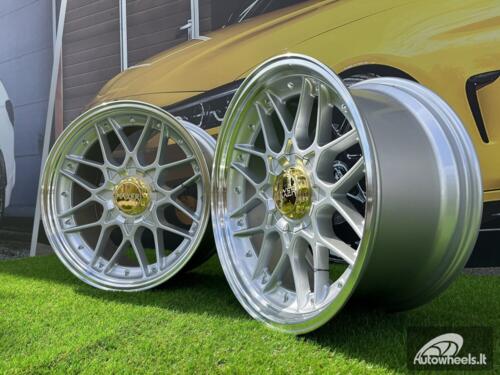 Ratlankis Haxer HX025 R18X9J 5X112/120 ET35 72.6 Silver polished with gold rivets