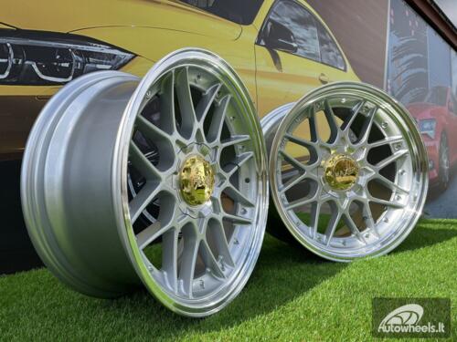 Ratlankis Haxer HX025 R18X9J 5X112/120 ET35 72.6 Silver polished with gold rivets