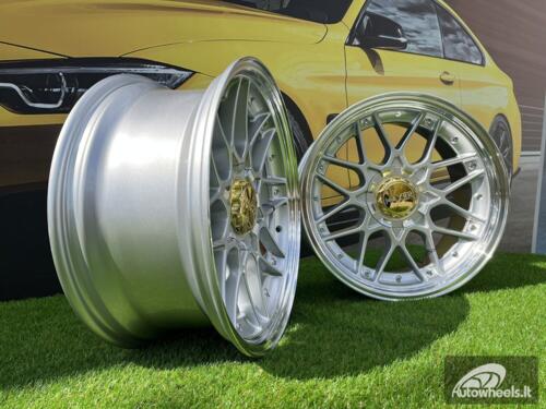 Ratlankis Haxer HX025 R18X9J 5X112/120 ET35 72.6 Silver polished with gold rivets