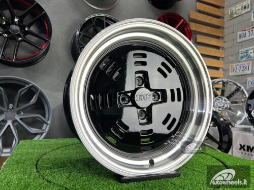 Ratlankis JDM AME A3C Style 15X8J 4X100 ET25 73.1 Black with polished lip