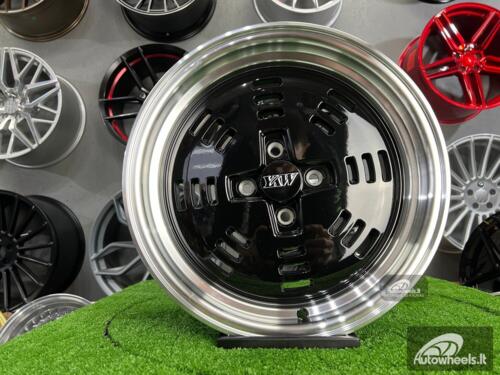 Ratlankis JDM AME A3C Style 15X8J 4X100 ET25 73.1 Black with polished lip