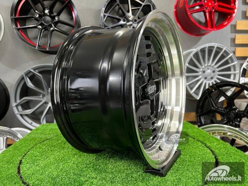 Ratlankis JDM AME A3C Style 15X8J 4X100 ET25 73.1 Black with polished lip