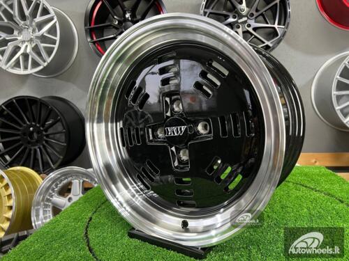 Ratlankis JDM AME A3C Style 15X8J 4X100 ET25 73.1 Black with polished lip