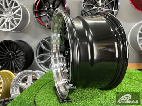 Ratlankis JDM AME A3C Style 15X8J 4X100 ET25 73.1 Black with polished lip