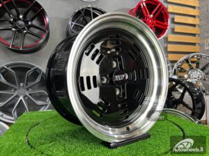 Ratlankis JDM AME A3C Style 15X8J 4X100 ET25 73.1 Black with polished lip