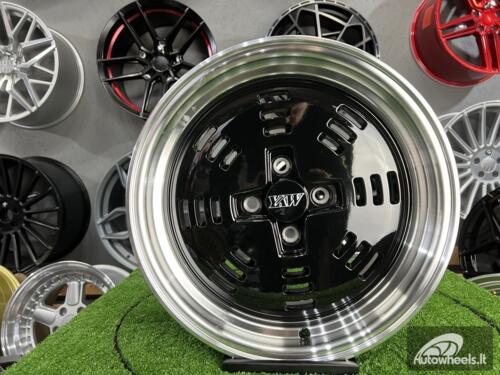 Ratlankis JDM AME A3C Style | R15X8J 4X100 ET25 73.1 Black with polished lip