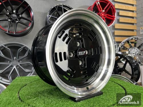 Ratlankis JDM AME A3C Style | R15X8J 4X100 ET25 73.1 Black with polished lip