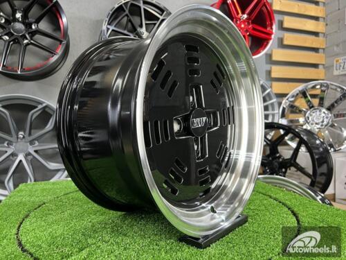 Ratlankis JDM AME A3C Style | R15X8J 4X100 ET25 73.1 Black with polished lip