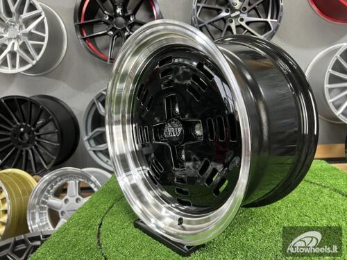 Ratlankis JDM AME A3C Style | R15X8J 4X100 ET25 73.1 Black with polished lip