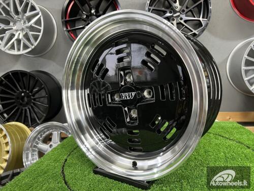 Ratlankis JDM AME A3C Style | R15X8J 4X100 ET25 73.1 Black with polished lip