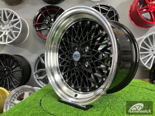 Ratlankis Soler SSR Mesh Formula Style 15X8.25J 4X100 ET20 73.1 Black with polished lip