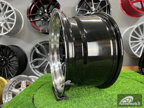 Ratlankis Soler SSR Mesh Formula Style 15X8.25J 4X100 ET20 73.1 Black with polished lip