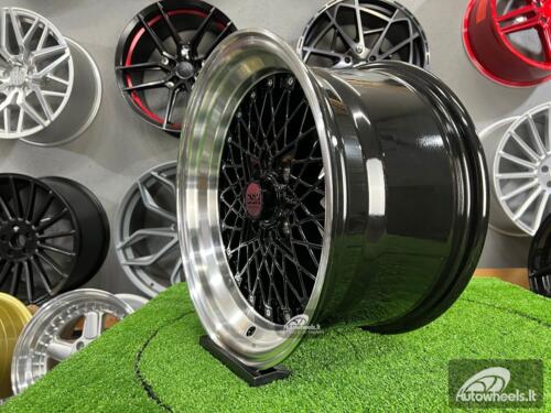 Ratlankis Soler SSR Mesh Formula Style 15X8.25J 4X100 ET20 73.1 Black with polished lip