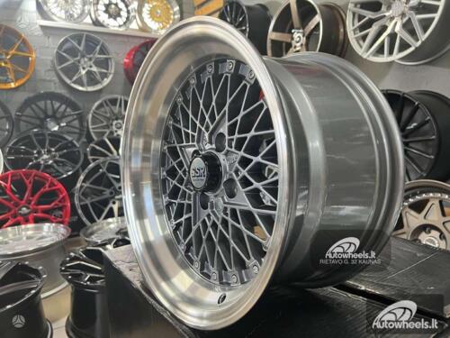 Ratlankis Soler SSR Mesh Formula Style 15X8.25J 4X100 ET20 73.1 Grey with polished lip