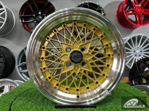 Ratlankis Soler SSR Mesh Formula Style 15X8.25J 4X100 ET20 73.1 Gold with polished lip