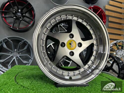 Ratlankis Akron Ferrari 348TS Style 15X8.25J 4X100 ET25 73.1 Black with tinted face