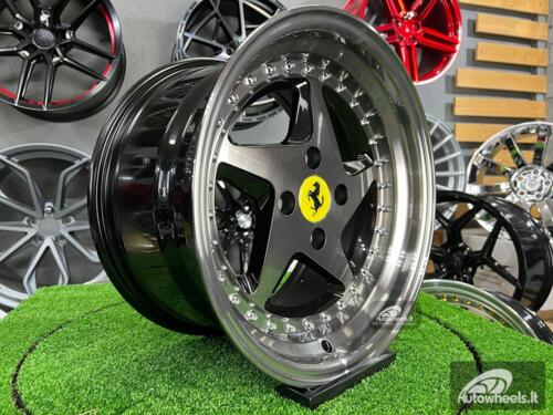 Ratlankis Akron Ferrari 348TS Style 15X8.25J 4X100 ET25 73.1 Black with tinted face