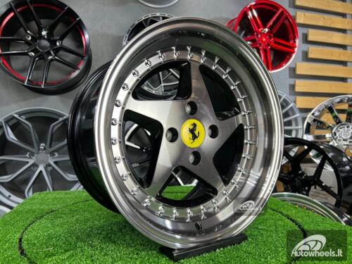 Ratlankis Akron Ferrari 348TS Style 15X8.25J 4X100 ET25 73.1 Black with tinted face