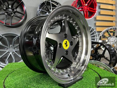 Ratlankis Akron Ferrari 348TS Style 15X8.25J 4X100 ET25 73.1 Black with tinted face