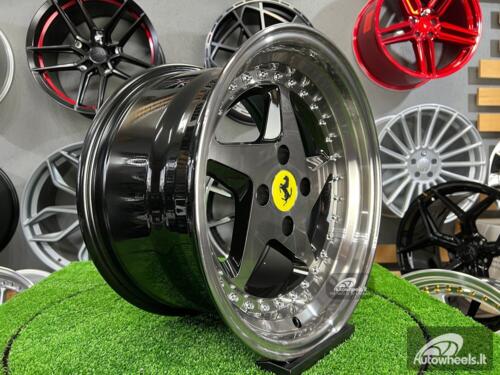 Ratlankis Akron Ferrari 348TS Style 15X8.25J 4X100 ET25 73.1 Black with tinted face