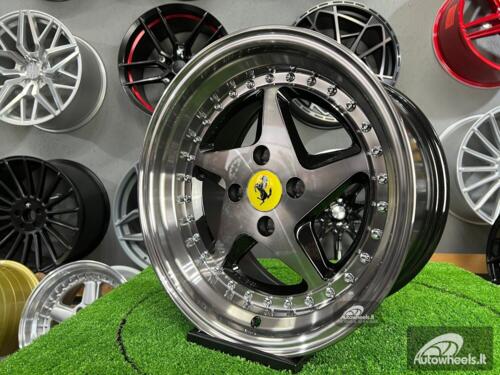 Ratlankis Akron Ferrari 348TS Style 15X8.25J 4X100 ET25 73.1 Black with tinted face